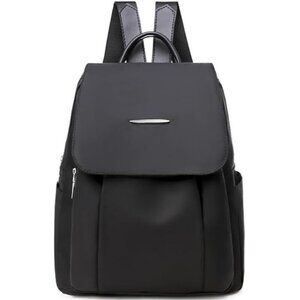 Mini Nylon Backpack for Women Lightweight Travel Purse B Black Small Trendy Bag